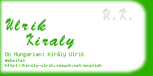 ulrik kiraly business card